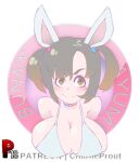 1girl :3 back_view big_breasts bouncing_breasts breasts bunny_ears bunny_gif bunny_girl bunnyayumi charlieprout cosplay gif huge_breasts looking_at_viewer nipples rabbit_ears smile smug swimsuit twitch twitch.tv twitter wink