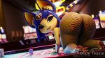 1girl 1girl 2022 animal_crossing ankha_(animal_crossing) anthro ass ass_focus bunnysuit casino cat dat_ass dopyteskat furry looking_at_viewer nintendo shortstack