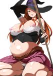  1girl big_breasts breasts dragon&#039;s_crown female female_only hat highres huge_breasts pregnant resized shin&#039;ya_(shin&#039;yanchi) solo sorceress_(dragon&#039;s_crown) staff vanillaware witch_hat 