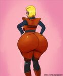 android_18 blonde_hair blue_eyes butt_expansion dat_ass dragon_ball dragon_ball_z gigantic_ass malitagonna