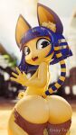 1boy 1girl 1girl 3d ambiguous_gender anal_fingering animal_crossing ankha_(animal_crossing) anthro ass ass_grab big_ass blue_hair bubble_butt cat dat_ass disembodied_hand domestic_cat dopyteskat duo felid feline felis fingering flat_chested furry hair high_res human imminent_sex interspecies looking_at_viewer looking_back looking_back_at_viewer mammal nintendo nude offscreen_character shortstack solo_focus spread_anus spread_ass spread_butt spreading surprised_expression tan_body tan_skin video_games wide_eyed wide_hips yellow_body