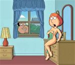 ass blackzacek family_guy glenn_quagmire lois_griffin nude peeping thighs towel