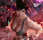  1girl alluring athletic_female bandai_namco big_breasts black_and_purple_hair cleavage female_abs female_only fighting_game fit_female in-game mod namco namco_bandai reina_(tekken) reina_mishima tekken tekken_8 underwear 