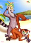 all_hail_king_julien bbmbbf beach dreamworks from_behind fur34* furry king_julien palcomix queen_clover_(all_hail_king_julien)