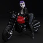 3d 3d_(artwork) big_ass big_breasts boots breasts catsuit daz3d daz_studio dc_comics leather motorcycle older older_female pin3d raven_(dc) teen_titans young_adult