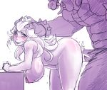 1girl bowser breasts cum cum_in_pussy nipples princess_peach sex sex_from_behind super_mario_bros.