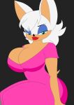 bat bat_ears bat_wings big_breasts bigboy4025 breasts chiropteran clothing eyeshadow furry mammal membrane_(anatomy) membranous_wings rouge_the_bat sega sonic_the_hedgehog_(series) tan_skin teal_eyes white_hair wings