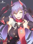  1girl 1girl absurd_res alluring amber_eyes big_breasts high_res one_eye_closed poppi_(xenoblade) poppi_qtpi_(xenoblade) purple_hair robot_girl scarf xenoblade_(series) xenoblade_chronicles_2 zambonito 