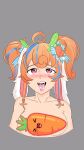 breasts bunny bunny_gif bunny_girl bunnyayumi carrot covered_breasts cum cum_on_face cum_on_tongue embarrassed excited looking_at_viewer orange_hair streamer tongue_out twitter