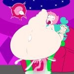 futanari hyper_belly hyper_belly_pearl hyper_penis moon_gem pearl_(steven_universe) spinel spinel_green steven_universe stomach_bulge