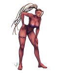 1girl alluring athletic_female bare_legs big_breasts bikini cleavage dreadlocks ebony fit_female frostyvector master_raven namco ninja tekken