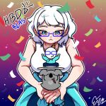  blue_glasses genderswap white_hair white_skin youtube youtuber 퍼런안경_blas 