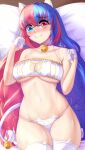 1girl 1girl alear_(female)_(fire_emblem) alear_(fire_emblem) alluring anisdrawn big_breasts blue_eyes blue_hair fire_emblem fire_emblem_engage heterochromia lingerie long_hair multicolored_hair nintendo nipples red_eyes red_hair smile