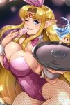 alluring big_breasts blonde_hair blue_eyes bunny_outfit cleavage nintendo princess_zelda tagme the_legend_of_zelda