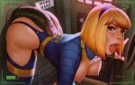  1girl ass bethesda_softworks big_breasts blonde_hair breasts fallout glory_hole high_res high_resolution nipples short_hair solo_female tagme themaestronoob tongue_out vault_girl video_game_character video_game_franchise 