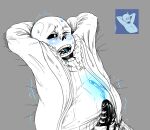  1boy 2018 2d 2d_(artwork) ahegao animated_skeleton blue_blush blue_cum blush bodily_fluids clothed cum cum_on_body cum_on_self cumming cumshot digital_media_(artwork) ejaculation fluids genital_fluids genitals hands_behind_head jacket male male_ahegao male_only one_eye_closed orgasm partially_colored penis penis_out pleasure_face ribbed_penis sans sans_(undertale) skeleton solo solo_male sweat the-shewolf-den trembling tumblr undead undertale undertale_(series) video_game_character video_games 