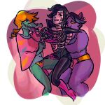 1boy 2_girls 2d 2d_(artwork) alligator anthro anthro_penetrating anthro_penetrating_humanoid artist_request black_hair bottom_mettaton bow_panties bratty_(undertale) cat catty_(undertale) digital_media_(artwork) dominant dominant_female felid feline female female/male female_anthro female_penetrating female_penetrating_male femdom ffm green_body green_skin hair hair_over_one_eye humanoid humanoid_penetrated humanoid_robot implied_bondage male male_humanoid male_penetrated malesub mammal mettaton mettaton_ex panties pegging penetration purple_body purple_fur reptile robot robot_boy robot_humanoid robotic_penis sex simple_background strap-on submissive submissive_male trio uke_mettaton undertale undertale_(series) video_game_character video_games wire