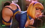 1girl ass bethesda_softworks big_breasts blonde_hair breasts fallout glory_hole high_res high_resolution nipples short_hair solo_female tagme themaestronoob tongue_out vault_girl video_game_character video_game_franchise