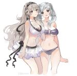  2_girls akyuuwuu alluring bad_id bad_twitter_id bandeau bikini bikini_skirt blonde_hair breasts brown_eyes cleavage corrin_(fire_emblem) corrin_(fire_emblem)_(female) corrin_(summer)_(fire_emblem)_(female) fire_emblem fire_emblem_heroes front-tie_bikini_top front-tie_top hair_between_eyes head_tilt high_res jewelry long_hair multiple_girls necklace nintendo o-ring o-ring_bikini official_alternate_costume pointy_ears red_eyes robin_(fire_emblem) robin_(fire_emblem)_(female) simple_background standing stomach strapless strapless_bikini swimsuit thighs very_long_hair white_background white_bikini 