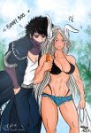 1boy1girl angry animal_ears black_bra bunny_ears bunny_girl clothed_male dabi dark-skinned_female hero long_hair male/female miruko muscular muscular_female my_hero_academia rabbit_ears red_eyes revealing_clothes rumi_usagiyama scars smirk straight tan_skin the_naughty_gemini touya_todoroki toya_todoroki trenchcoat villain white_hair wink