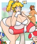 1girl 2_girls ass ass_focus big_ass big_ass big_breasts big_breasts blonde_hair blue_eyes bottom_heavy brown_hair bubble_ass bubble_butt dark-skinned_female dat_ass fat_ass female_focus female_only large_ass mario_(series) nintendo princess_daisy princess_peach sexy sexy_ass sexy_body sexy_breasts sexy_pose silenttandem smelly_ass tan_skin thick_ass thick_thighs topless topless_female wide_hips