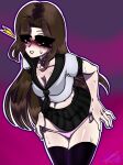  aly_artist blush brown_hair embarrassed goth_girl panties pink_eyes pink_panties pulling_panties_down school school_girl school_uniform schoolgirl wet wet_panties 