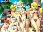  bayonetta_(character) beach belly_button bikini corrin hanxulz luma metal_gear_solid nature palutena princess_daisy princess_peach princess_zelda richter_belmont rosalina snake solid_snake super_smash_bros. super_smash_bros._ultimate swimsuit zero_suit_samus 