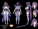  bunny_ears bunny_girl character_sheet long_hair mask ninja ninja-8004 original_character ponytail purple_eyes purple_hair sexy sword whisker_markings 