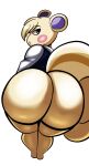 1boy animal_crossing anthro big_ass black_eyes bottomless cheeks furry huge_ass legs looking_back male male_only marshal_(animal_crossing) nathanatwar simple_background solo_focus squirrel squirrel_tail tail white_background yaoi