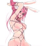 1girl animal_ears armpits bdsm bondage bound breasts bunny_ears di_gi_charat large_breasts nipples nude pink_hair rabi_en_rose refeia shibari sketch solo usada_hikaru