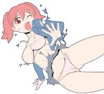  1girl breasts caryo exploding_clothes hinata_natsumi keroro_gunso keroro_gunsou nanashino natsumi_hinata panties sgt._frog simple_background solo tearing_clothes torn_clothes underwear white_background wink 