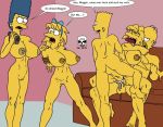 ass bart_simpson blue_hair breasts camera couch cum double_penetration family hair hands_behind_back homer_simpson incest lisa_simpson maggie_simpson marge_simpson nude penis pussy screaming testicles the_fear the_simpsons tied_up yellow_skin