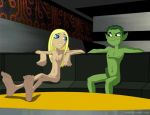 barefoot beast_boy casual_nudity couch dc_comics dcau garfield_logan looking_at_another looking_at_each_other ncbb nude raised_eyebrow sitting sofa tara_markov teen_titans terra terra_(teen_titans)