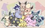 eevee espeon flareon glaceon jolteon leafeon momiji-kun pokemon umbreon vaporeon