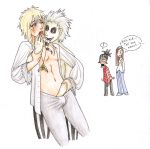  2boys 2girls beetlejuice beetlejuice_(character) crossover dialogue jareth kissing labyrinth_(movie) lydia_deetz psykobruttan_(deviantart) sarah_williams undressing_another yaoi 