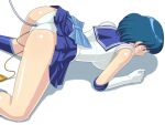  1girl all_fours ami_mizuno ass bishoujo_senshi_sailor_moon blue_eyes blue_hair blue_skirt boots choker clothed elbow_gloves female female_only gloves little_cheat-ya little_cheat-ya_(artist) looking_at_viewer mizuno_ami nude on_all_fours panties sailor_mercury sailor_moon serafuku short_hair skirt skirt_lift solo tiara vibrator white_panties 