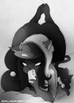 ass black_and_white cjrfm feline female greyscale hat headgear hoodie huge_ass leggings monochrome scifijackrabbit team-happi-bomb thick_thighs tights toni_the_kitten web_address web_address_without_path