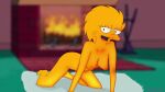  fireplace lisa_simpson lisalover nude puffy_areolae puffy_nipples pussy_hair smiling_at_viewer the_simpsons yellow_skin 