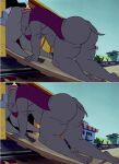  anthro anthroelephant dumbo elephant face_in_ass matriarch_(dumbo) mrs._jumbo_(dumbo) pachyderm pushing train 