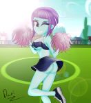 1_girl 1girl ass bare_midriff cheerleader cheerleader_outfit cheerleader_uniform clothed danielita equestria_girls female female_only friendship_is_magic looking_at_viewer mostly_clothed my_little_pony no_panties no_panties_under_skirt one_eye_closed outdoor outside pom_poms revealing_clothes short_hair short_skirt skirt skirt_lift solo sunny_flare