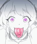 1girl ahegao animated animated_gif fucked_silly kabeu_mariko kantai_collection licking looking_at_viewer personification purple_eyes re-class_battleship shinkaisei-kan short_hair silver_hair smile solo spot_color tongue