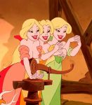  animated beauty_and_the_beast bimbettes breasts claudia_(beauty_and_the_beast) disney dizzney gif laura_(beauty_and_the_beast) paula_(beauty_and_the_beast) 