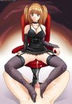  1boy 1girl breasts censored corset cum death_note feet femdom foot_fetish footjob garters misa_amane penis pussy thighhighs toes 