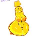 big_areola bowser's_inside_story breasts breasts_bigger_than_head huge_breasts mario_(series) mysticaldark nintendo purpuradark starlow yellow_skin