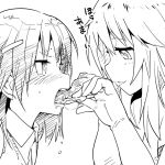 2girls ahegao blush brushing_teeth elbow_gloves face-to-face fucked_silly gloves hair_ornament hairclip long_hair misaka_mikoto monochrome multiple_girls open_mouth portrait shokuhou_misaki short_hair sideways_mouth smile symbol-shaped_pupils tears to_aru_kagaku_no_railgun to_aru_majutsu_no_index toothbrush watarai_keiji