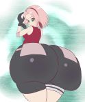 ass big_ass big_breasts breasts looking_back naruto nikoh sakura_haruno solo