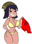 beach cfnm clothed_female_nude_male edit hat holding_pants implied_nudity janna_ordonia looking_at_viewer roco340 smile star_vs_the_forces_of_evil swimming_trunks transparent_background