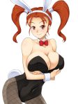 beige_skin breasts brown_eyes brown_hair bunny_ears bunny_girl bunny_tail bunnysuit cleavage dragon_quest dragon_quest_viii female jessica_albert kawanuma_uotsuri solo tease