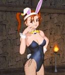 3d alternate_costume animal_ears animated animated_gif bouncing_breasts breasts bunnysuit cleavage dragon_quest dragon_quest_viii gif jessica_albert jessica_albert_(dragon_quest) leotard lowres orange_hair redhead square_enix too_fast twintails