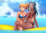  2_girls absurd_res alluring arm_support ass asymmetrical_hair back bare_shoulders beach big_breasts bikini blue_bikini blue_eyes blue_hair blue_swimsuit blush breasts butt_crack cleavage creatures_(company) dark-skinned_female dark_blue_hair dark_skin dimples_of_venus earrings game_freak green_eyes gym_leader hand_on_hip high_res hoop_earrings huge_ass in_water interracial jewelry long_hair misty misty_(pokemon) multicolored_hair multiple_girls nessa_(pokemon) nintendo ocean orange_hair piercing pokemon pokemon_(game) pokemon_rgby pokemon_swsh ponytail pool red_bikini red_swimsuit short_hair side_ponytail sitting sports_bikini swimsuit tied_hair trait_connection two-tone_hair very_long_hair water wet yuri zel-sama 